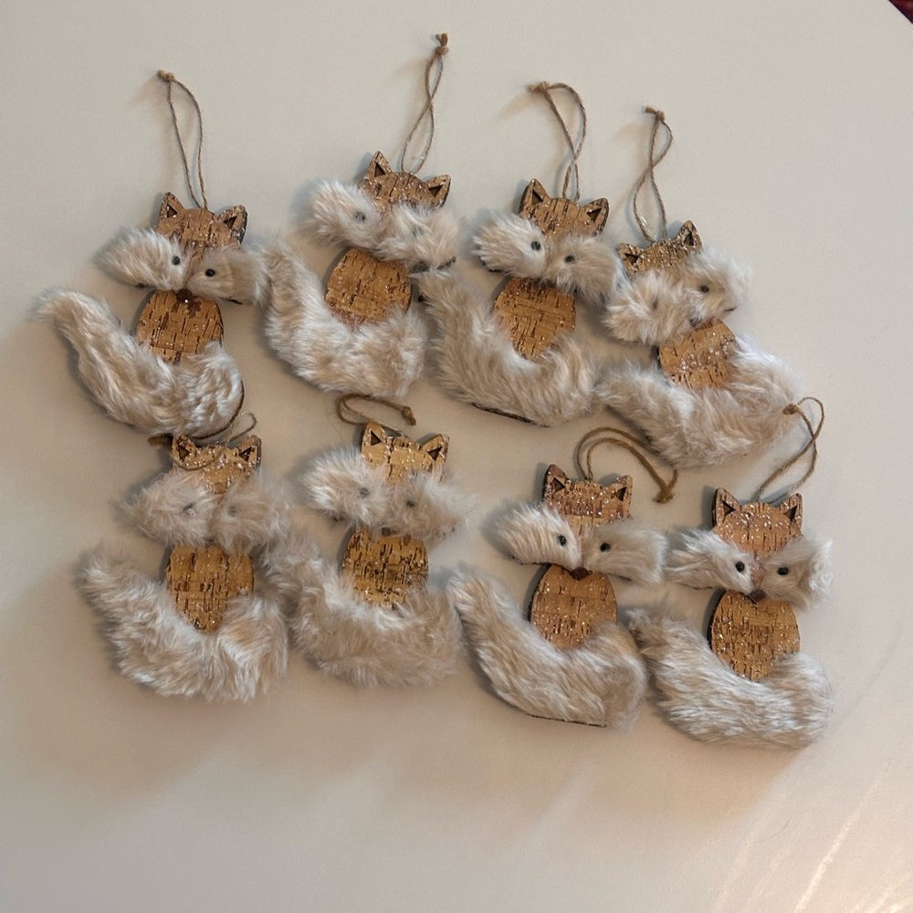Set of 8 Fox Woodland Animal Ornaments - Picture 2 of 7